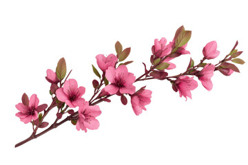 Obraz premium Pink flower branch with delicate blossoms, cut out