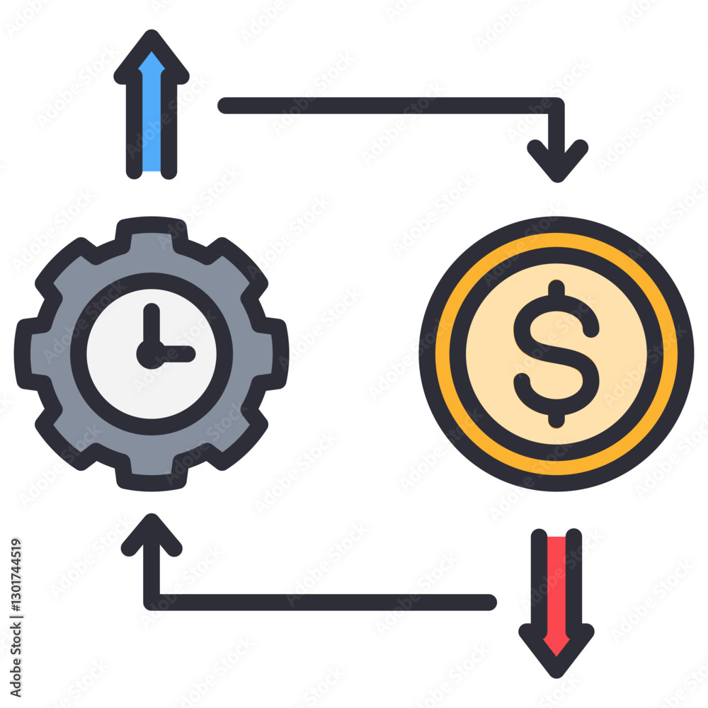 Poster efficiency lineal color icon