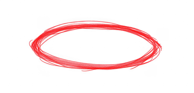 hand drawing different circles isolated on the transparent background, Handwritten red circle. For marking text, numbers, marker pen, pencil, logo, hand-drawn doodle grunge circle highlights - Powered by Adobe