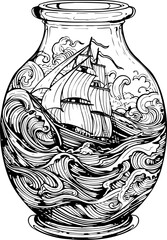 aquarium, pottery, decoration, object, art, container, porcelain, clay, traditional, jug, craft, ceramics, china, jar, bowl, old, tea, culture, pattern, teapot, pitcher, vintage, design, sea