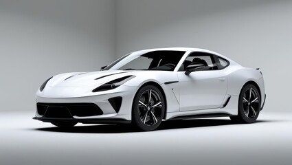 Sleek Speedster: A pristine, white sports car, radiating sophistication and power. The car is a symbol of speed and luxury.