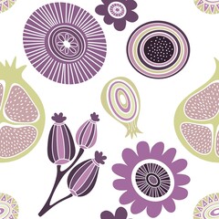 Abstract floral seamless flowers pattern for wrapping paper and fabrics and kids