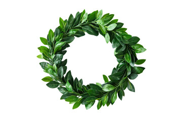 Green leaf wreath for home decoration ideas, cut out