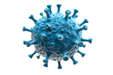 Blue virus illustration for education, cut out