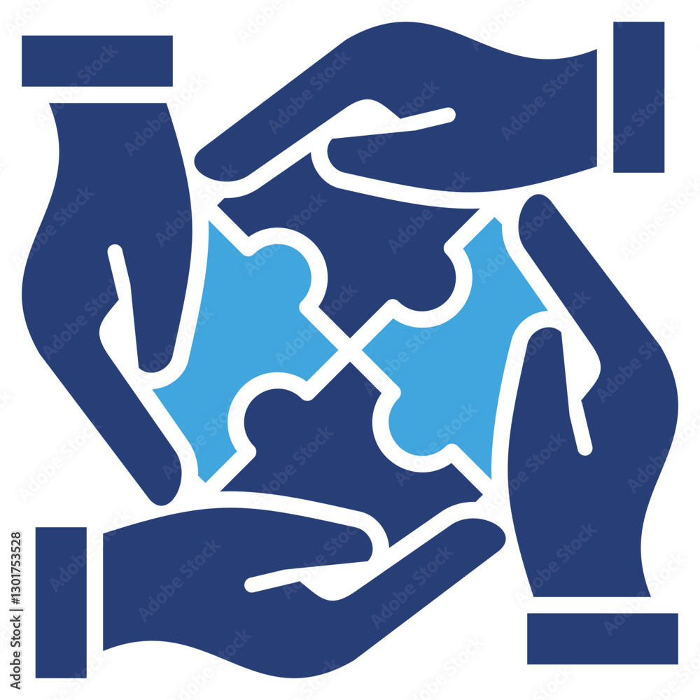 Poster puzzle two color icon