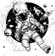 space, astronaut, planet, spacecraft, meteorite, vector, sport, illustration, grunge, music, art, design, silhouette, skateboard, people, drawing, skate, ink, poster, sketch, men