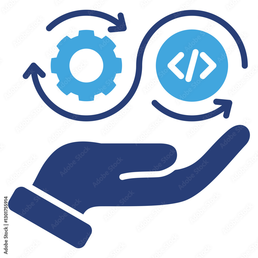 Poster Continuous Two Color Icon