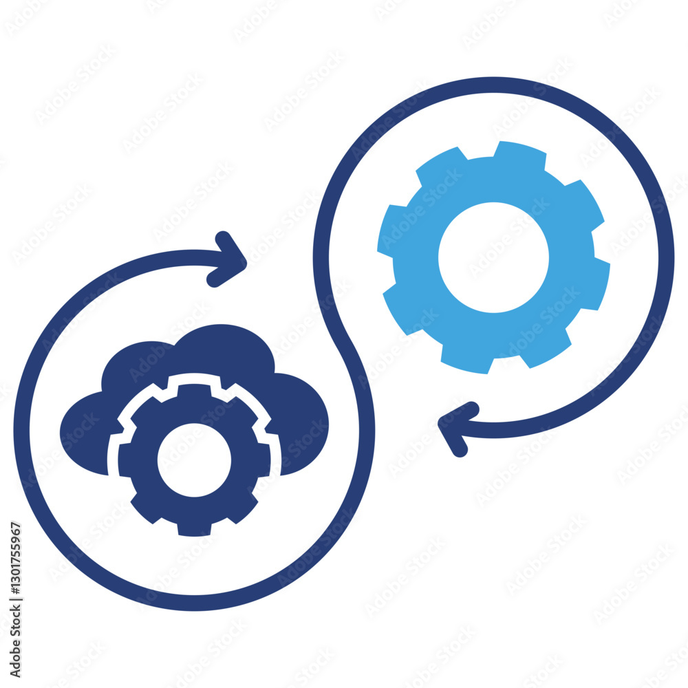 Poster devops two color icon