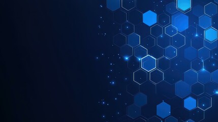 Modern blue hexagon design for health and tech concepts, perfect for posters or flyers. Stylish, sleek, and innovative.