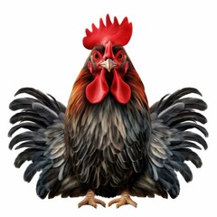 Cheerful chicken with fluffy feathers and a bright red comb, perfect for adding a playful vibe to your design projects.
