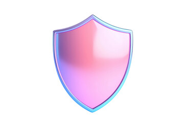 Colorful shield design in modern aesthetic style, cut out