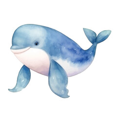 watercolors Cute whale illustration 