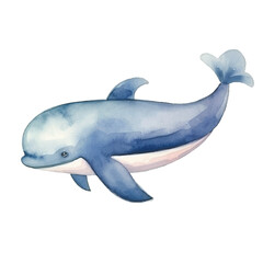 watercolors Cute whale illustration 