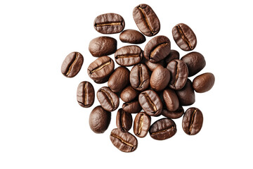 Fototapeta premium Coffee beans piled on white background, cut out