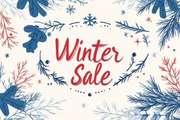 Obraz premium Colorful winter sale announcement with festive decorations and cheerful elements promoting seasonal discounts. Generative AI