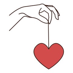 Hand holding heart illustration