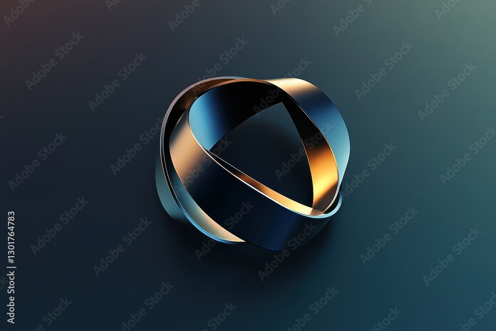 Poster sleek metallic sculpture with a flowing design illuminated by soft light in a tranquil abstract sett