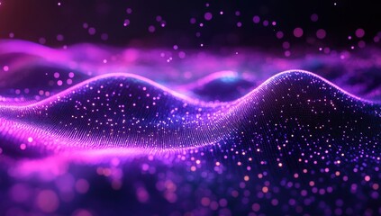Abstract colorful wave background with glowing particles creating an ethereal atmosphere of light movement and digital sensations in futuristic designs