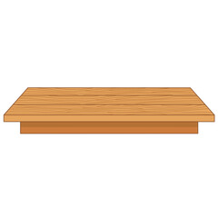 Wooden Table Front View With Texture. Flat and Simple Style.