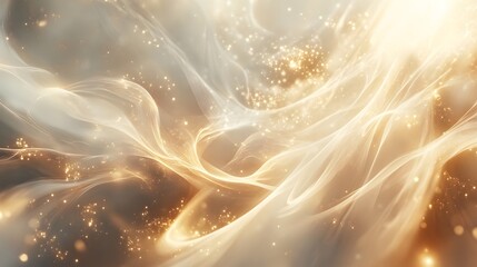 Fototapeta premium Dancing points of light in soft cream colors