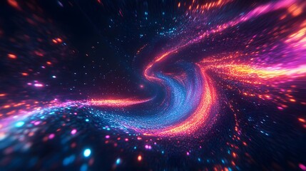 Digital galaxies with pulsating neon lights