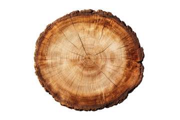 Wooden tree trunk slice ready for use in crafts, cut out