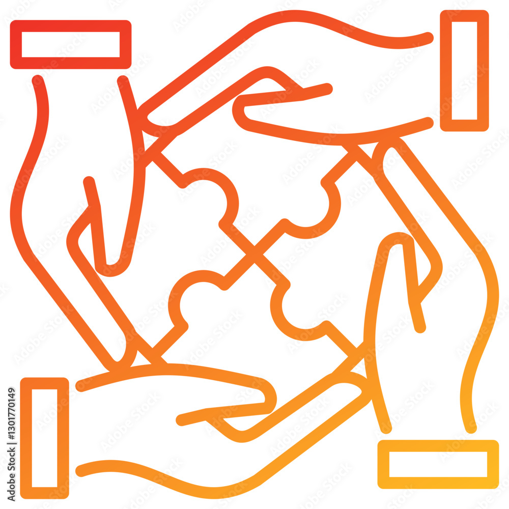 Poster Puzzle Line Gradient Icon