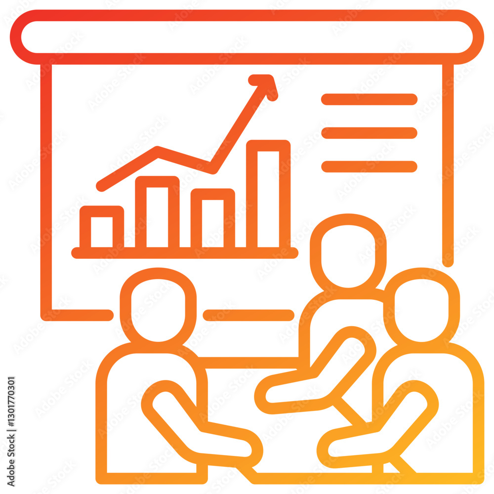 Poster statisctics line gradient icon