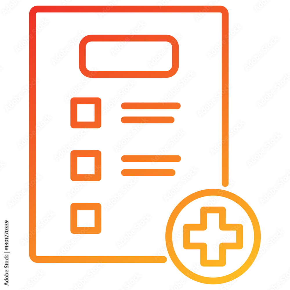 Poster Add Task Line Gradient Icon