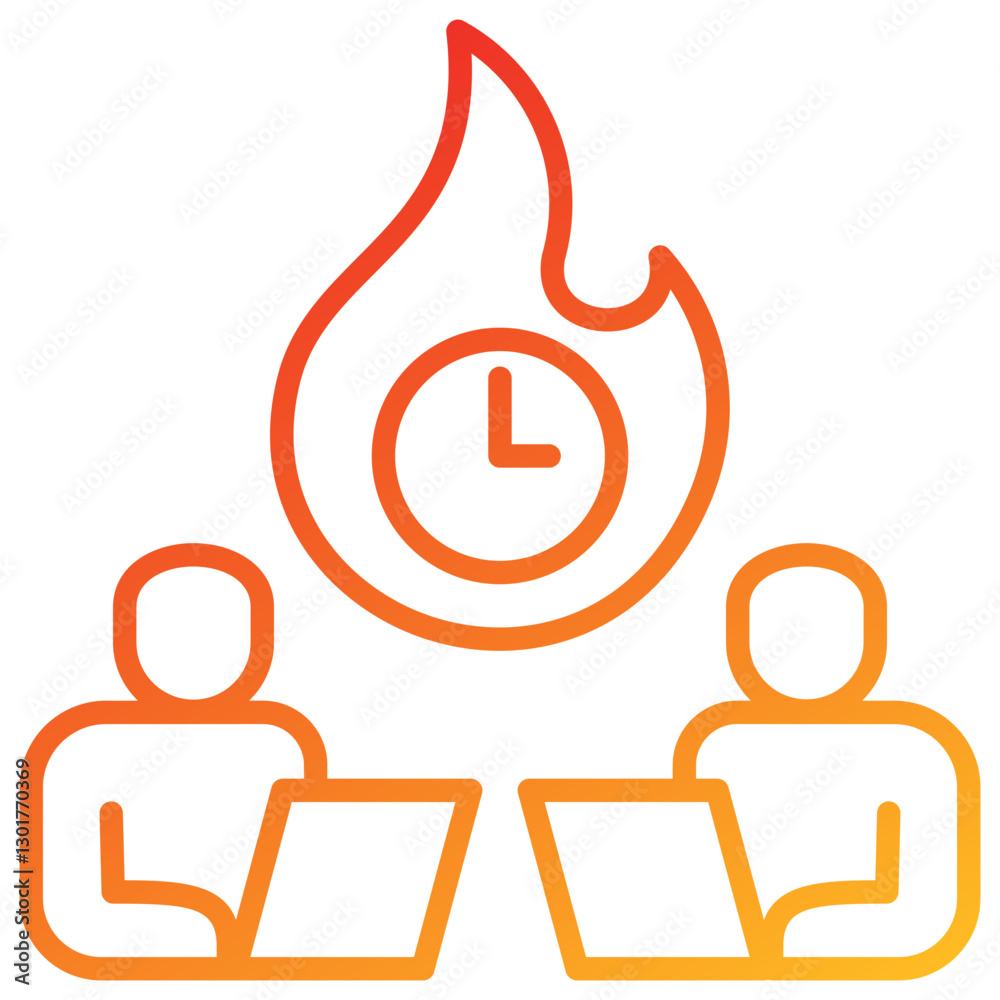 Poster deadline line gradient icon