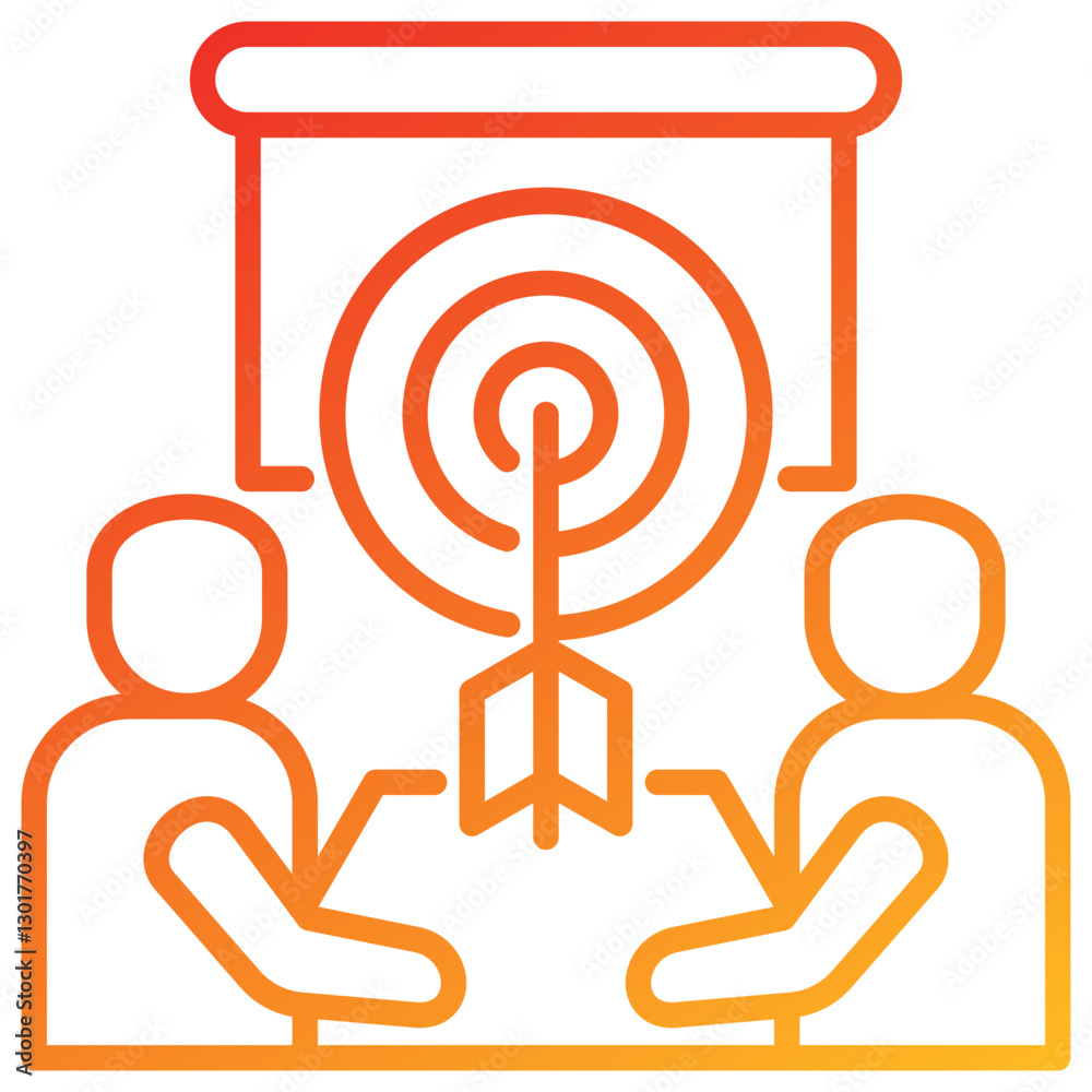Poster target line gradient icon