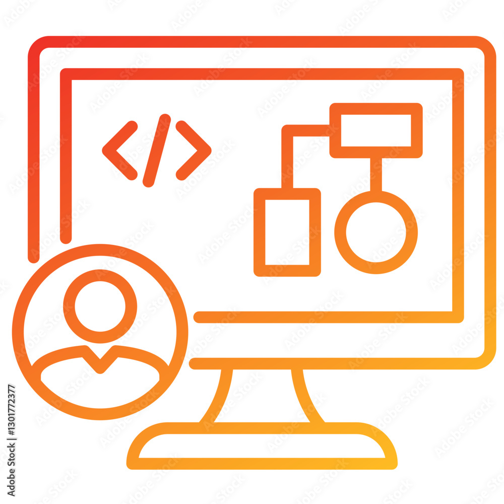 Poster Software Engineer Line Gradient Icon