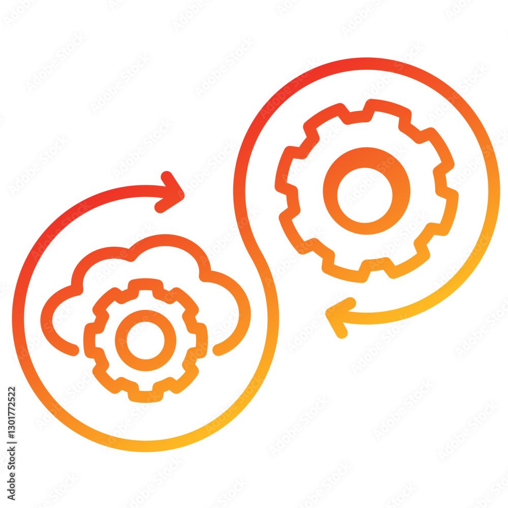 Poster Devops Line Gradient Icon