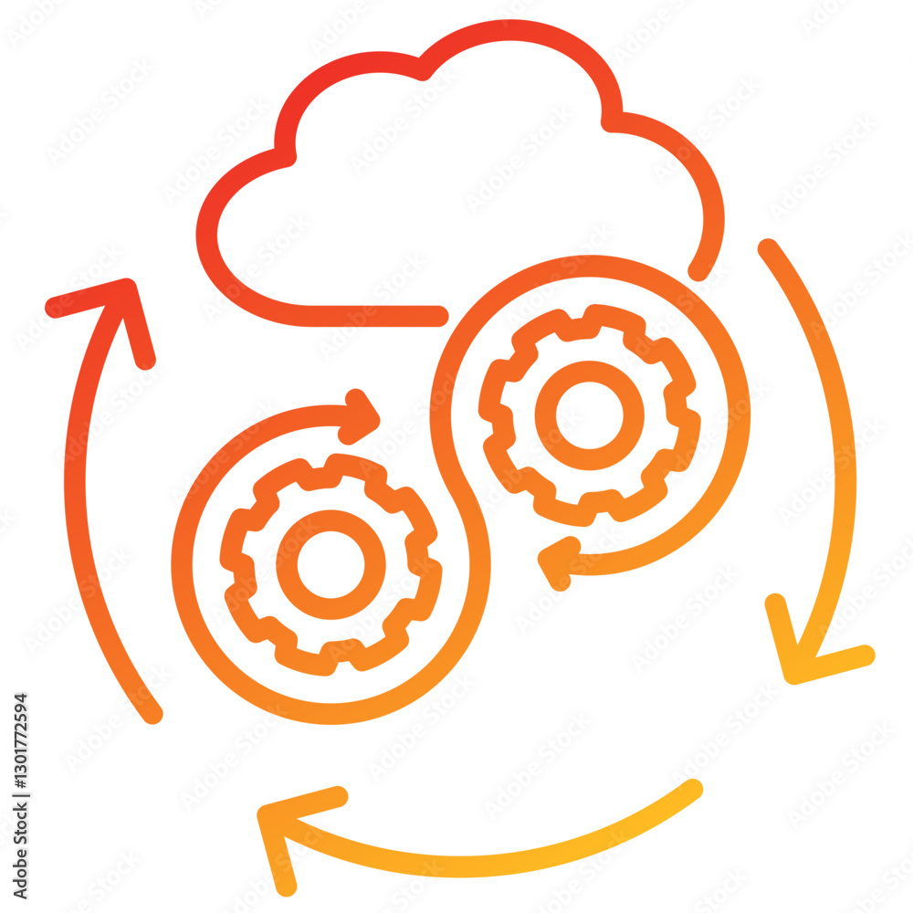 Poster Devops Line Gradient Icon