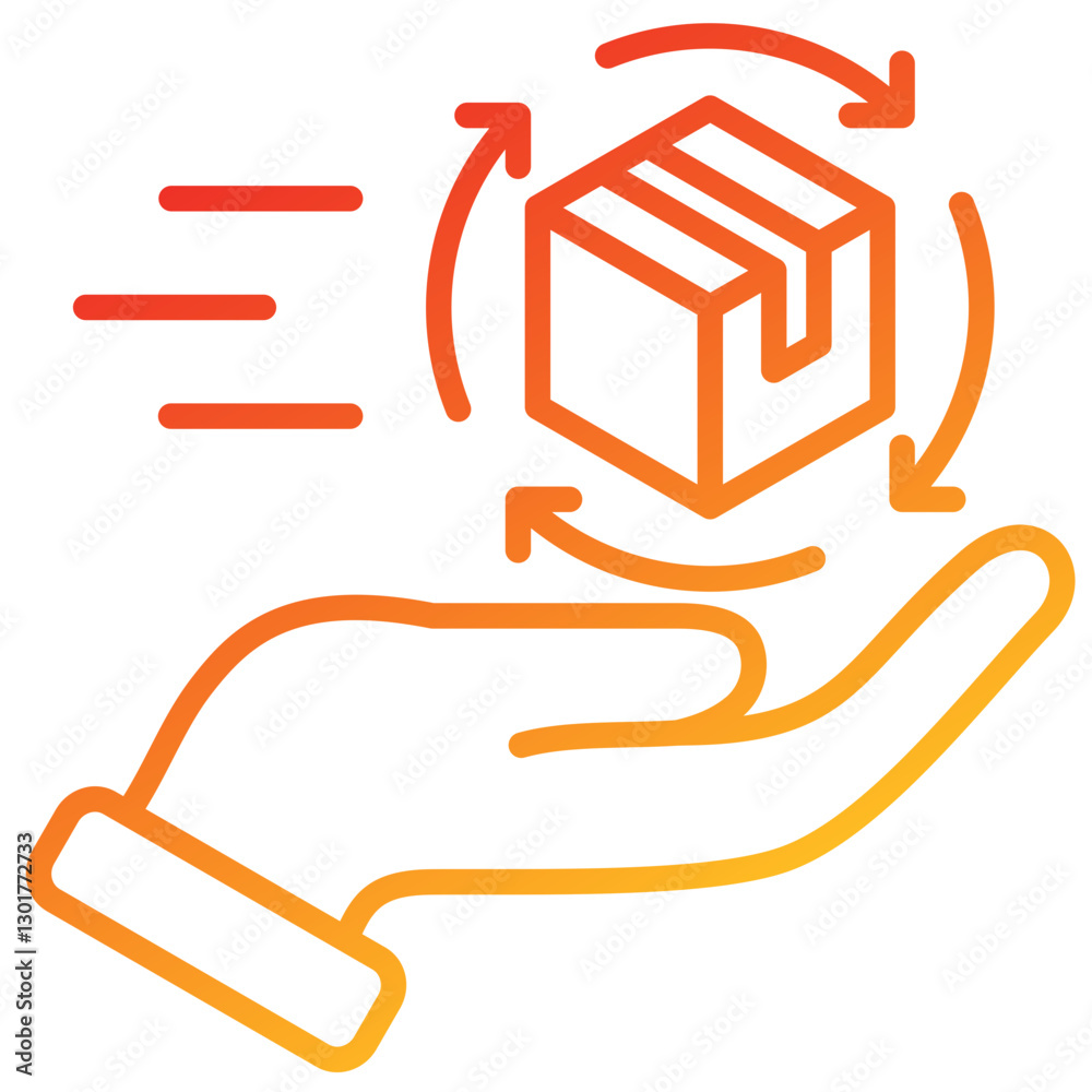Poster delivery line gradient icon