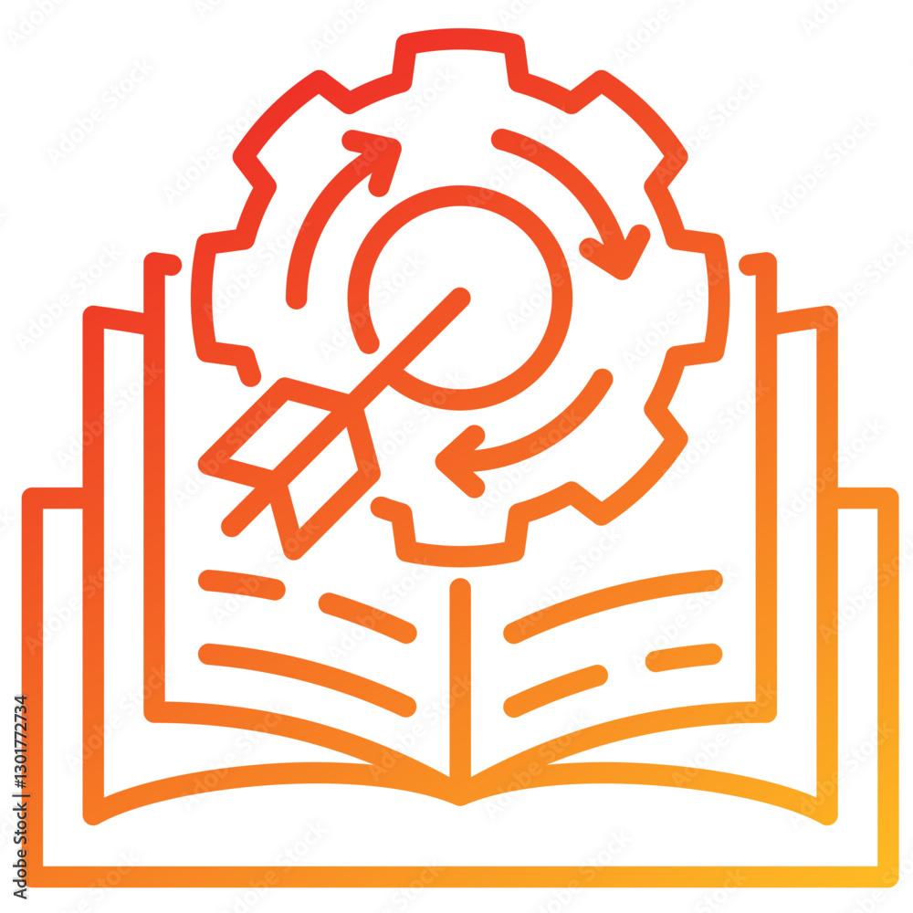 Poster practice line gradient icon