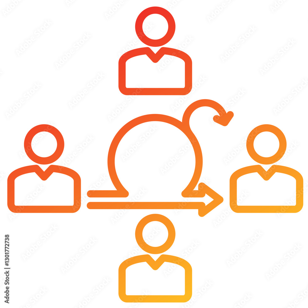Poster Agile Team Line Gradient Icon