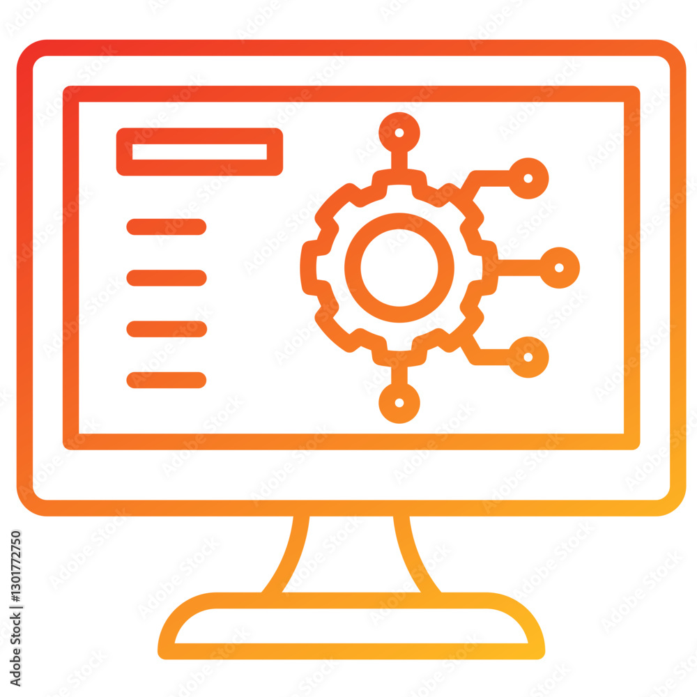 Poster operations line gradient icon