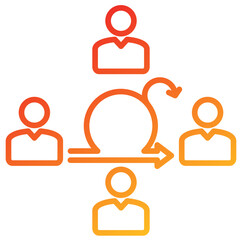 Agile Team Line Gradient Icon