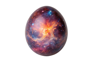 Cosmic egg design showcasing vibrant nebula and galaxy themes for creative projects and decorative purposes