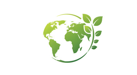 Green Earth Globe Icon Eco-Friendly Sustainability Symbol