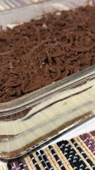 Airy tiramisu with chocolate chips.