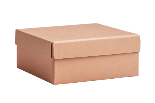 Brown cardboard box for storage and organization, cut out