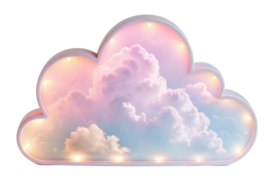 Decorative cloud light with pastel colors ideal for children's room decor and cozy ambiance creation
