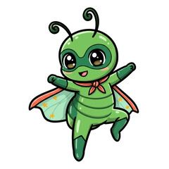 Obraz premium Superhero Clip Art Firefly Green Bug for children’s books, posters, educational materials, and fun insect-themed designs on Transparent Background.