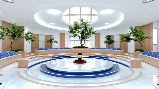 Contemporary conference room bright collaborative space