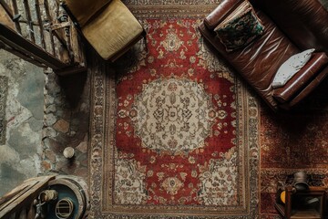 Cozy room view from above.