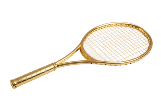 Golden tennis racket as a symbol of luxury sports equipment for elegant athletic pursuits and competitions