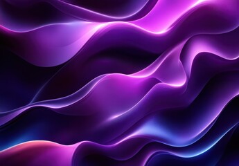 Obraz premium Abstract waves of purple and pink flowing smoothly, creating a mesmerizing composition with a blend of vibrant colors and soft lighting for artistic backgrounds.