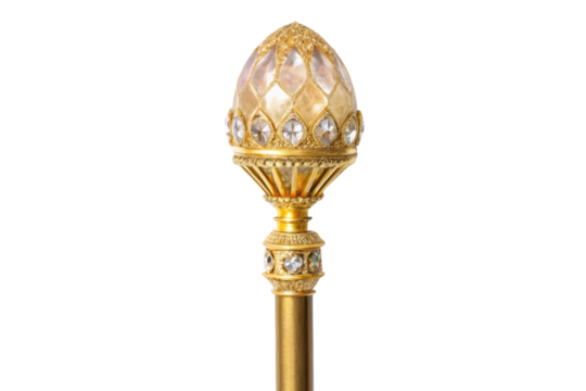 Elegant decorative staff with intricate gold detailing and gemstone accents for ceremonial events and artistic displays